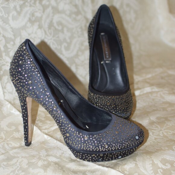 BCBG closed toe heels size 8 Black Rhinestone Bcbgmaxazria Heels - Picture 11 of 16